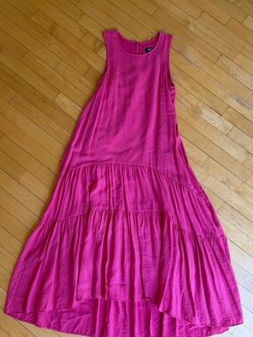Anthropologie Maeve Tiered Maxi Dress - Hot Pink